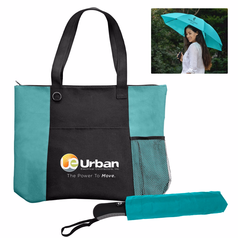 NEW - The Mariner Boat Tote Bag/Reversa Inverted Umbrella Set