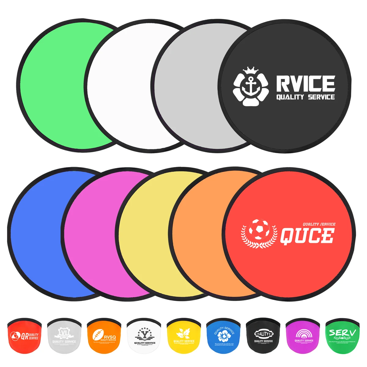 10'' Polyester Foldable Flying Disc Fans With Pouch 1