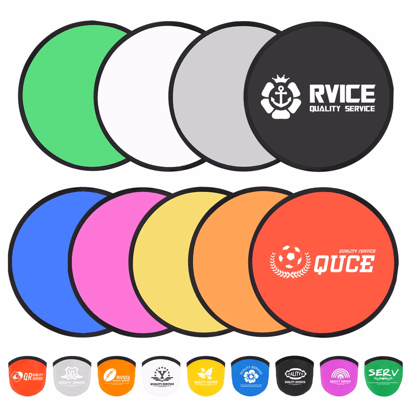 10'' Polyester Foldable Flying Disc Fans With Pouch