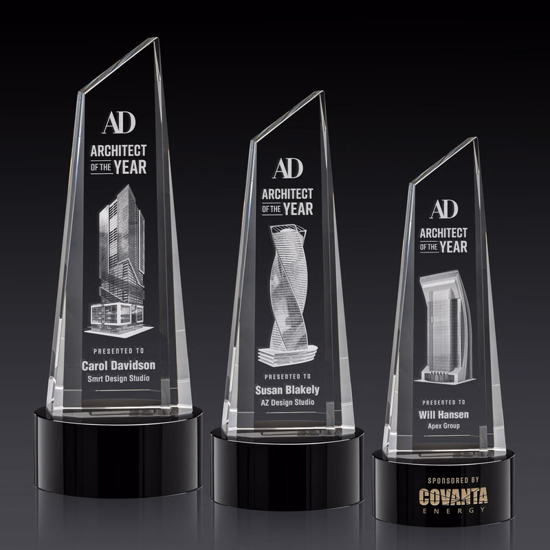 Akron Tower 3D Award on Base - Black