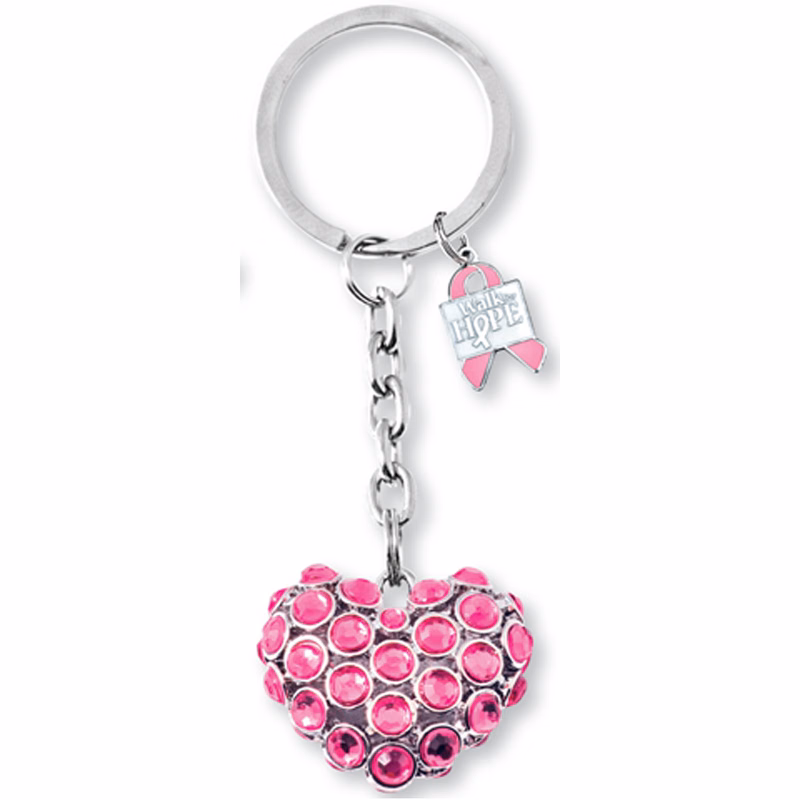 3-D Bling Key Tag - Heart