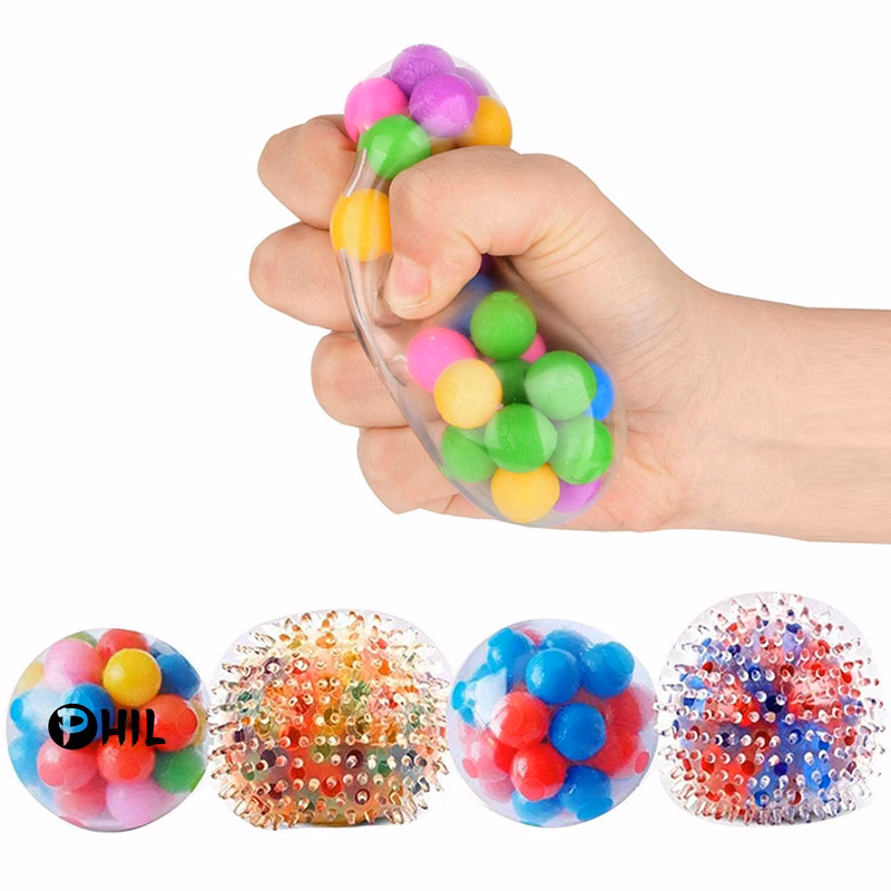 Rainbow tear-resistant non-toxic stressrelief ball