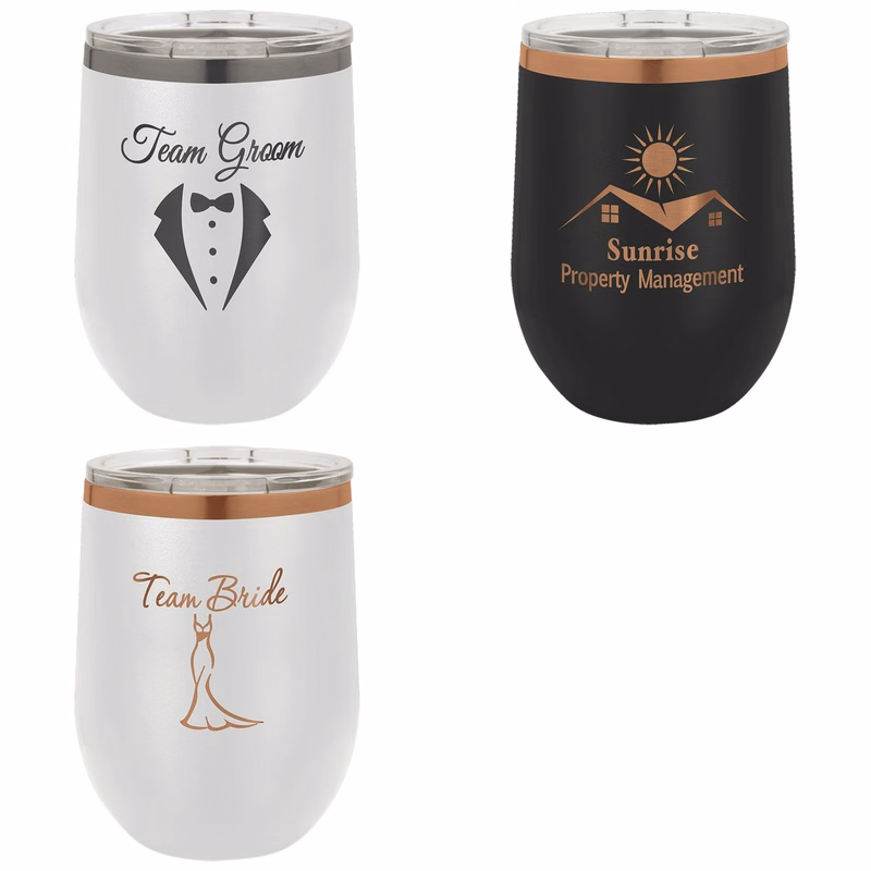 Polar Camel 12 oz. Stemless Wine Tumbler with Clear Logo Lid