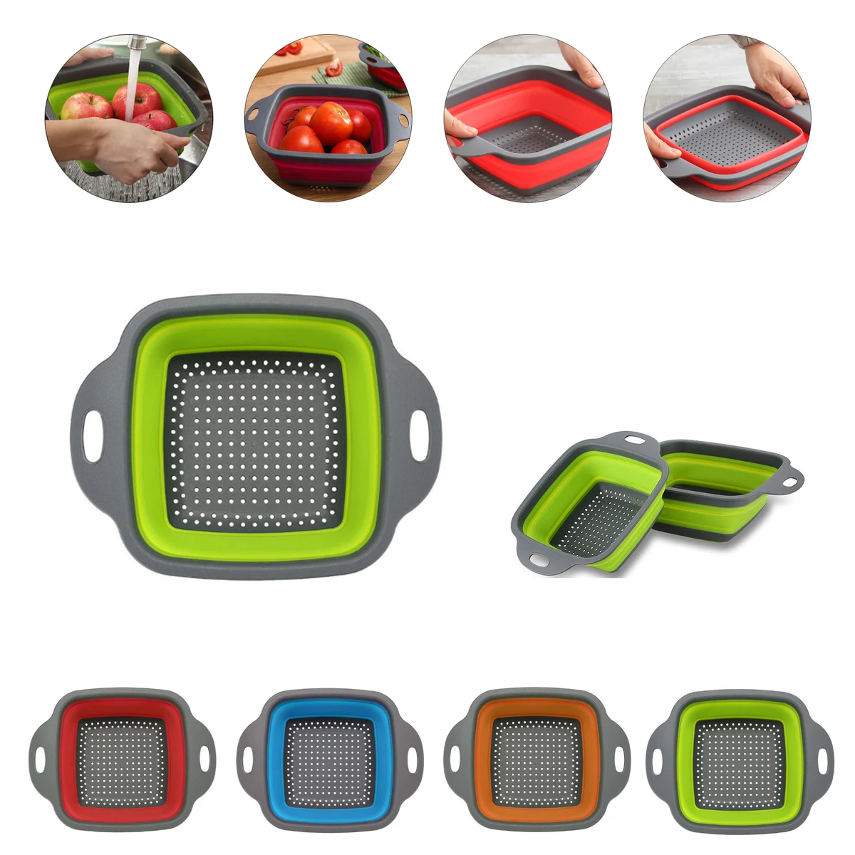Portable Collapsible Fruit Vegetable Washing Basket 1