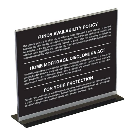 14x11 Clear Acrylic Counter Sign Holder with Accent Strip 1