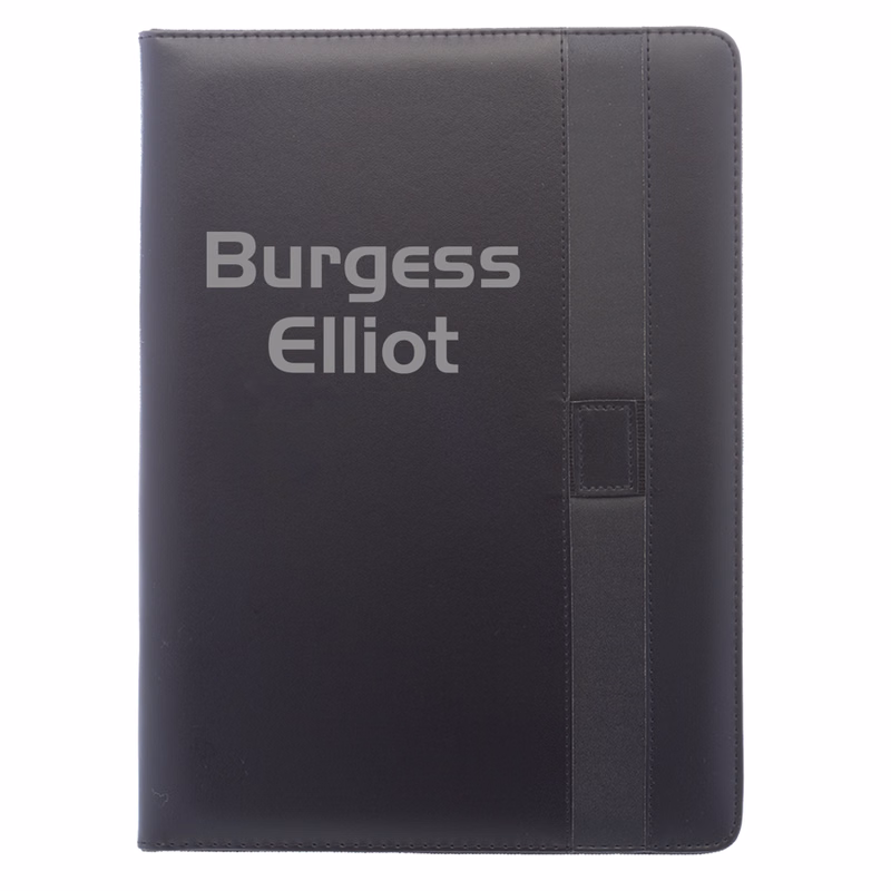 Color Block Black Leather Portfolios