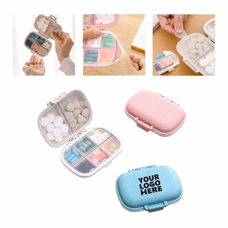 MOQ50 8-Compartment Sealed Pill Box for Travel & Storage