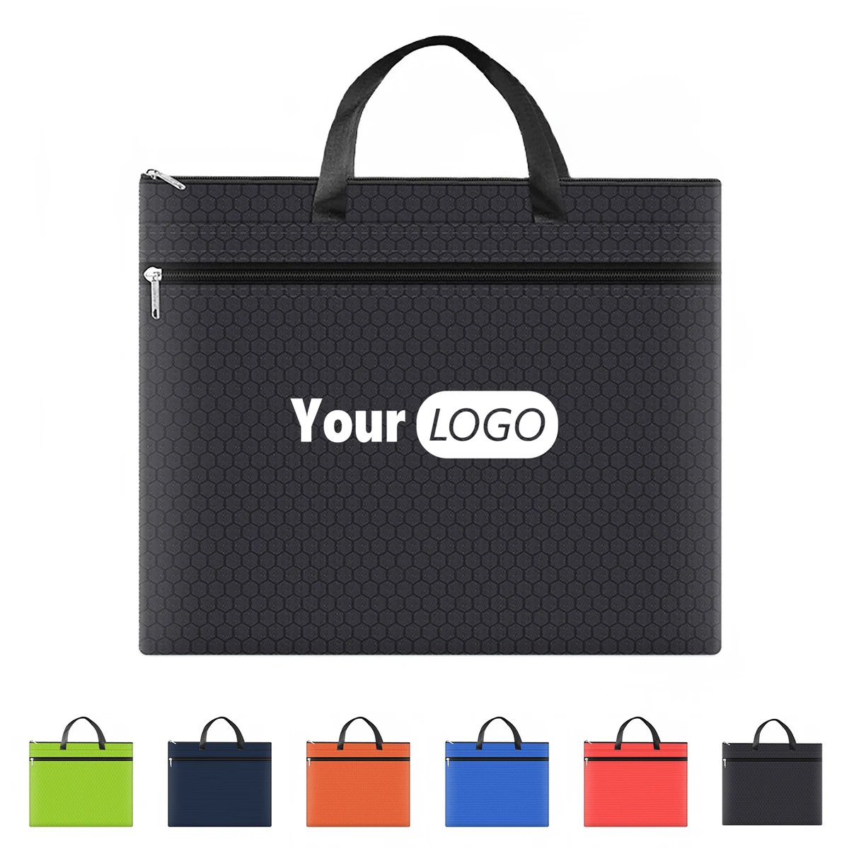 PVC Waterproof Football Pattern Zipper Briefcase 1