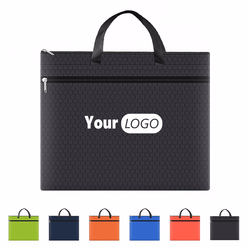 PVC Waterproof Football Pattern Zipper Briefcase