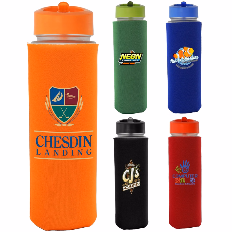 Pop Up 22 oz. Frosted Glass Sleeve Bottle