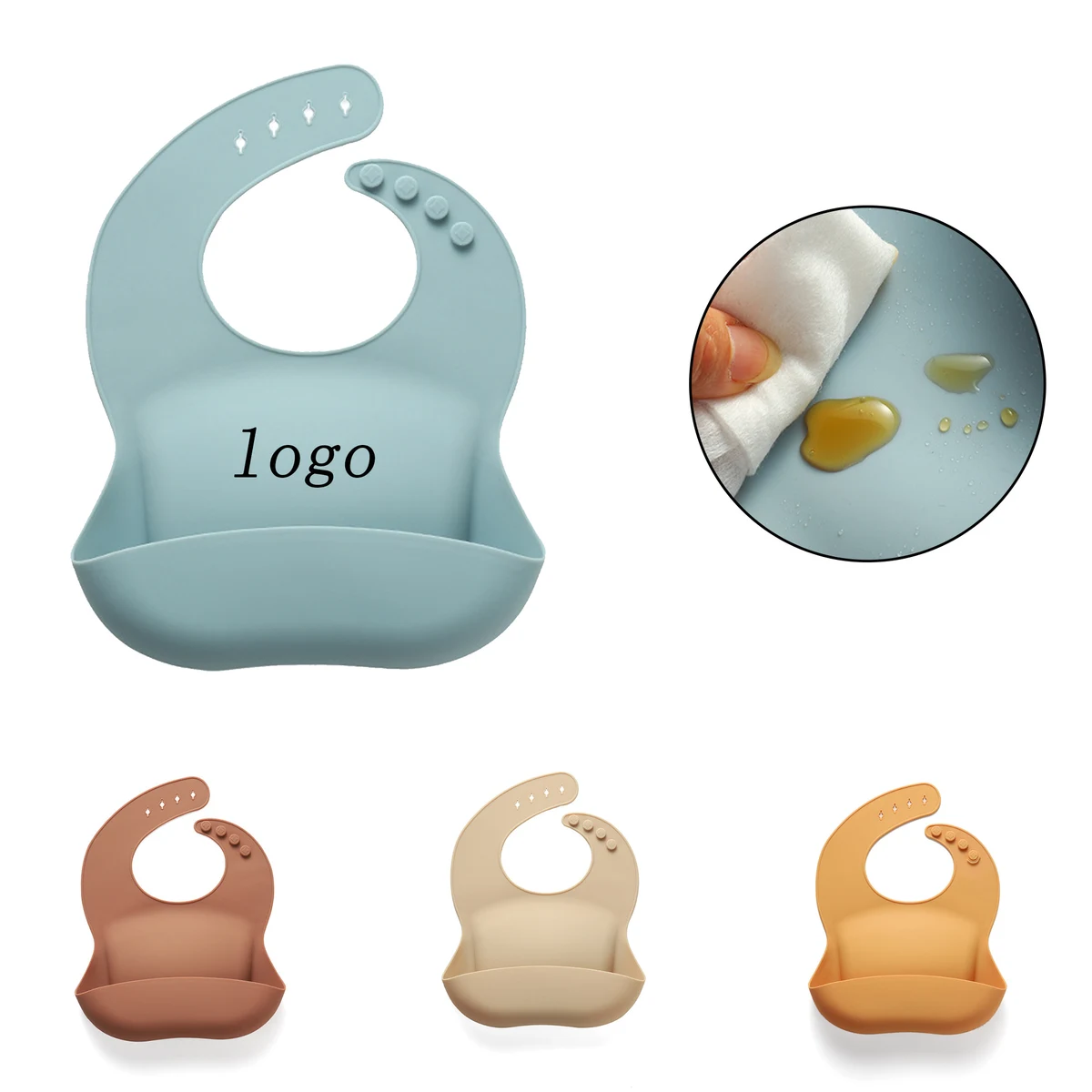 Waterproof And Leak-Proof Silicone Bib For Infants 1