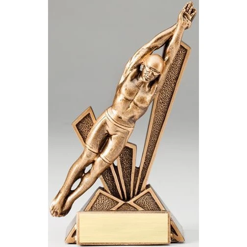 Swimming Male Checkmate Resin Sculpture 1