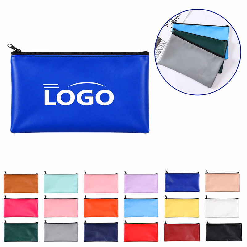 MOQ25 PU Leather Office Zipper Pouch