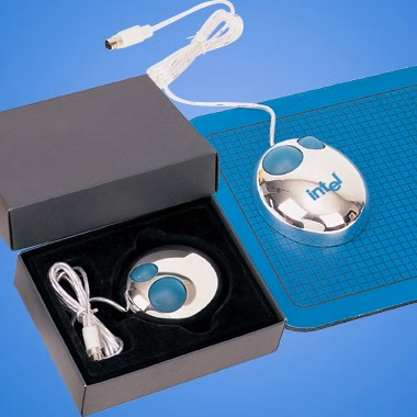 SILVER COMPUTER MOUSE W/ PLENTY OF IMPRINT SPACE