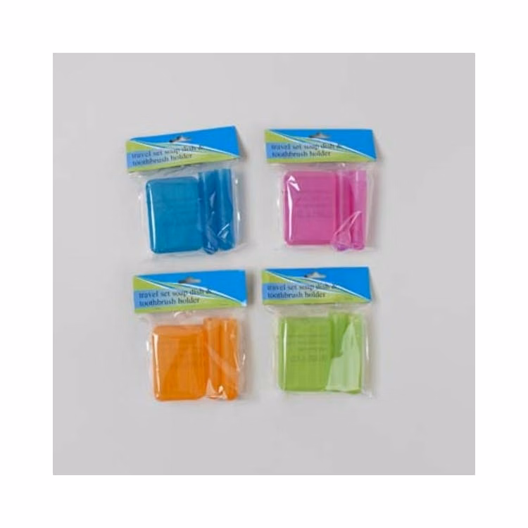 Hygiene Travel Sets - Soap & Toothbrush Holders Assorted Colors