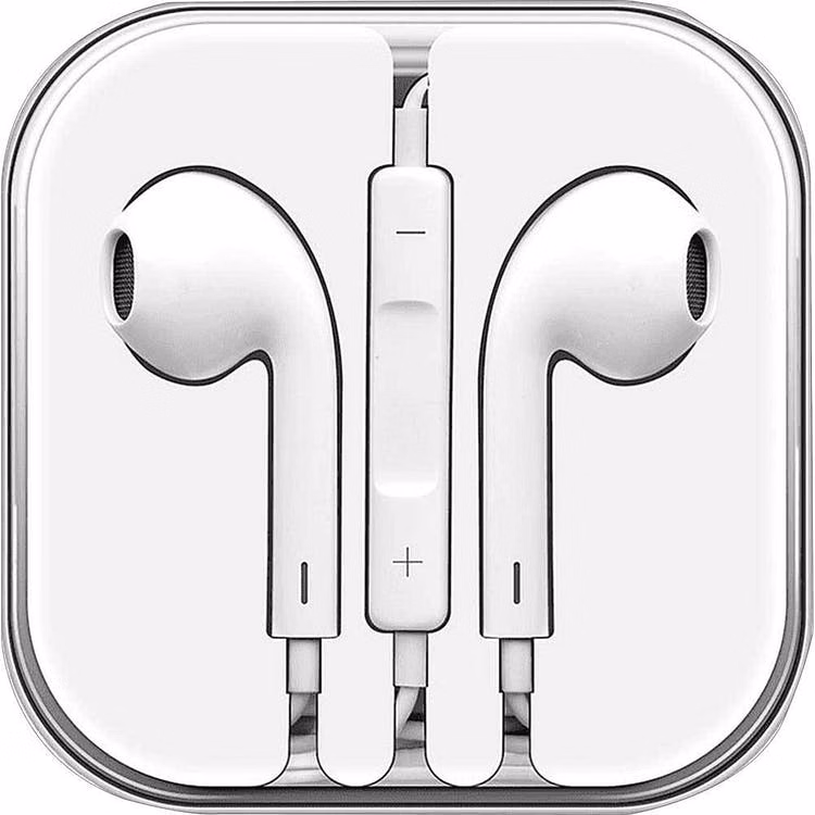 Wired Earbuds with Mic - White 3.5mm Case