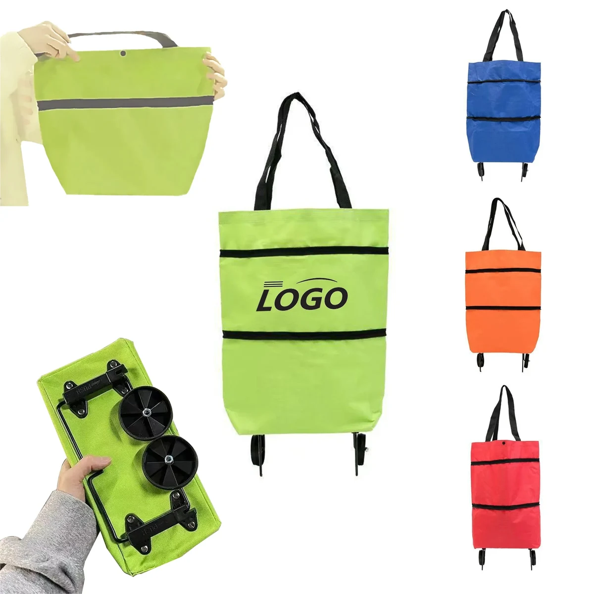 Portable Waterproof Wheeled Hand Cart Folding Bag Shopping C 1
