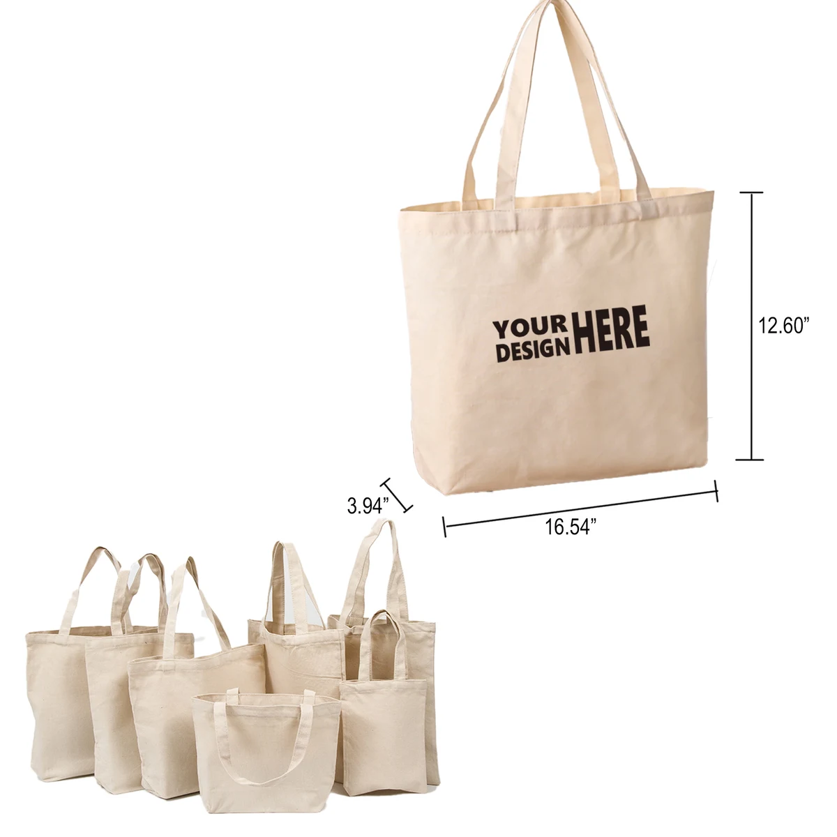 Custom Natural Cotton Canvas Tote Bag MOQ100, custom tote bag with logo imprint 1