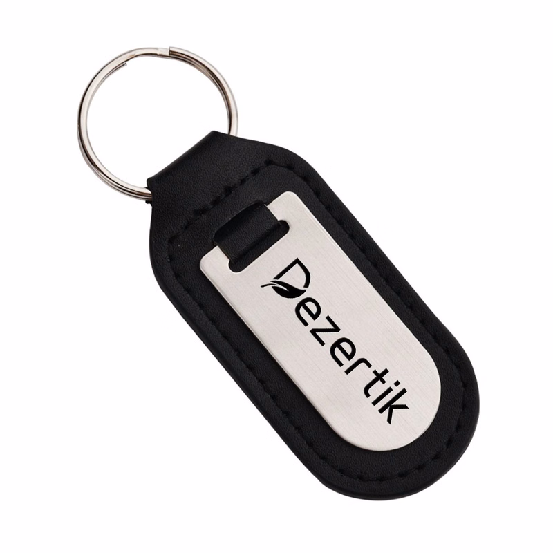 Customized Genuine Leather Stainless Steel Keychain