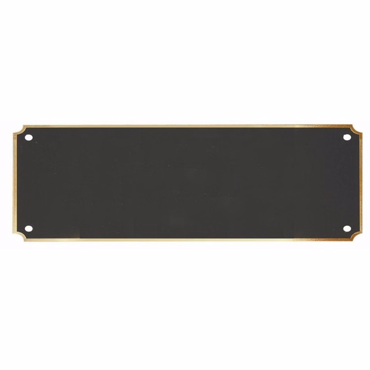 3" x 7" Blank Laserable Header Plate with Gold Border