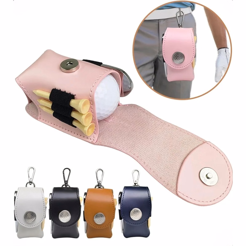 Golf waist holder ball with 3 tees and 1 divot