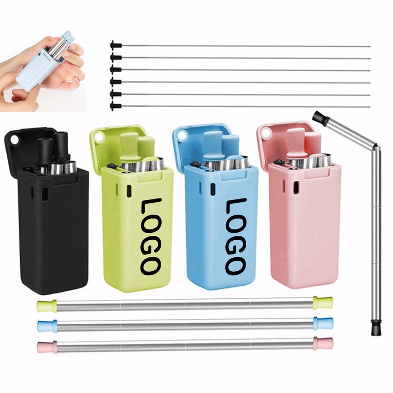 Reusable Metal Straw Set with Case