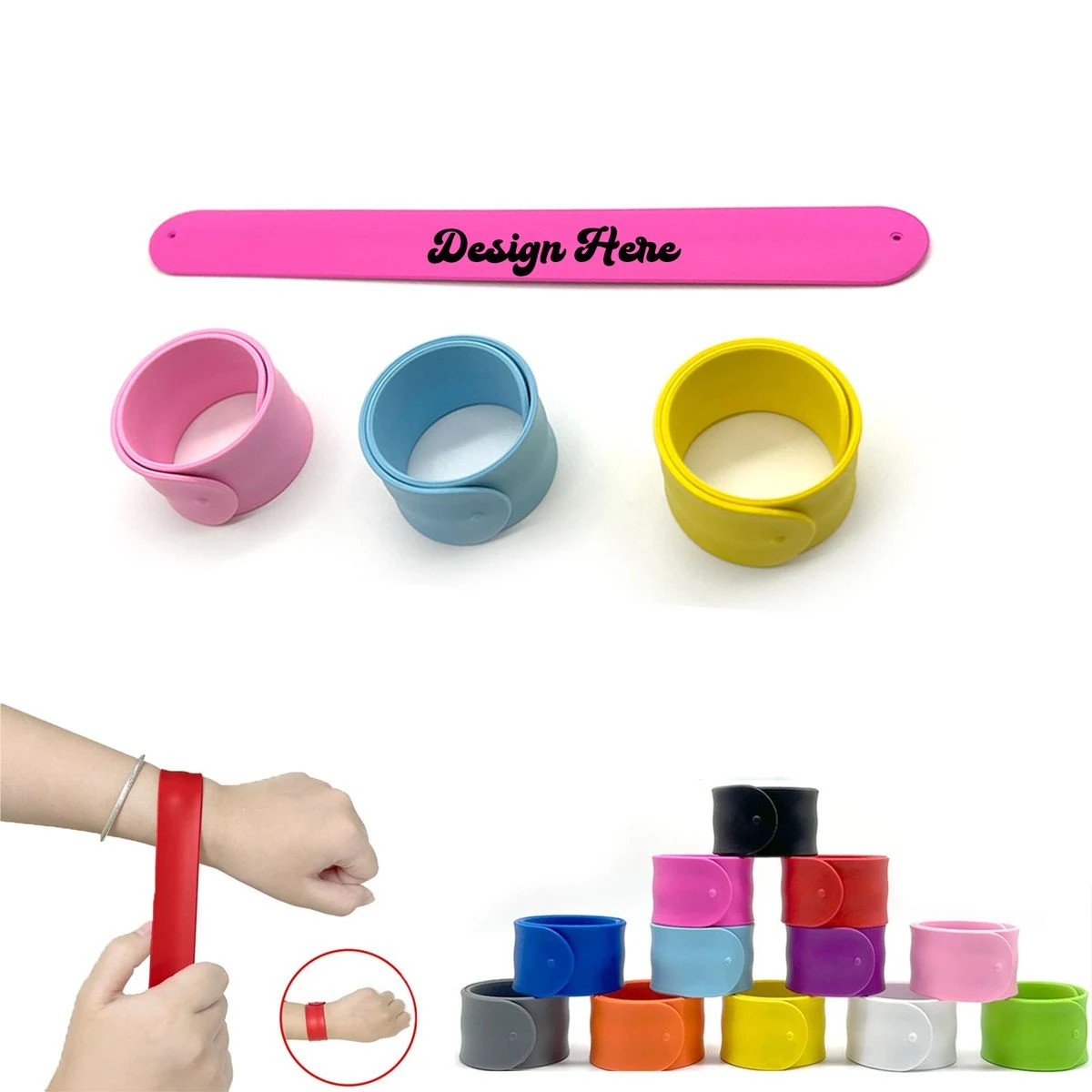 Silicone Slap Bracelet Wristband for Kids, Snap Band Wristle 1