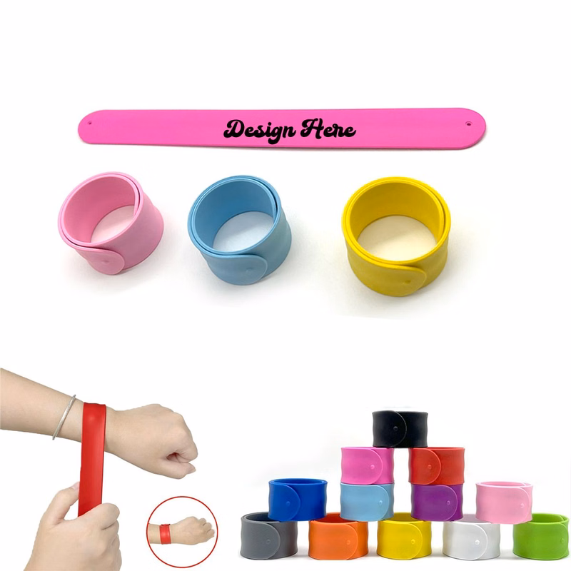 Silicone Slap Bracelet Wristband for Kids, Snap Band Wristle