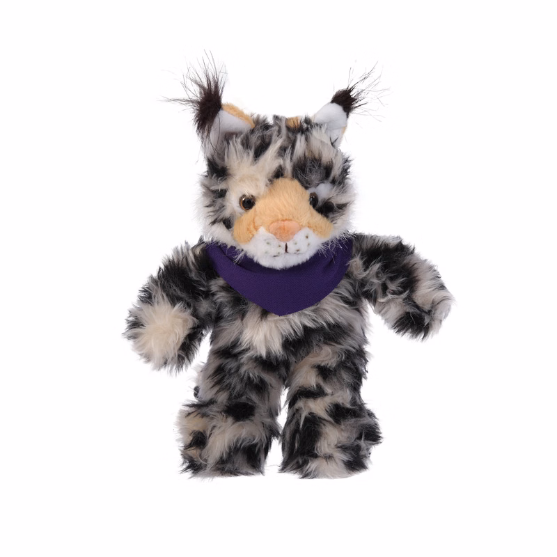 Soft Plush Stuffed Wild Cat (Lynx) with Bandana