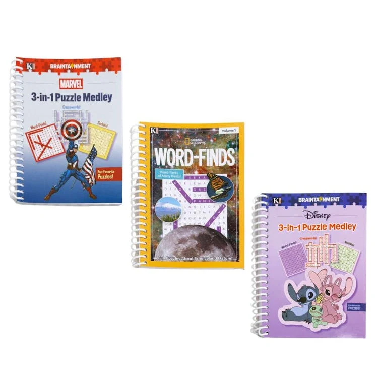Disney Marvel and National Geographic Puzzle Books - Three Titles 1