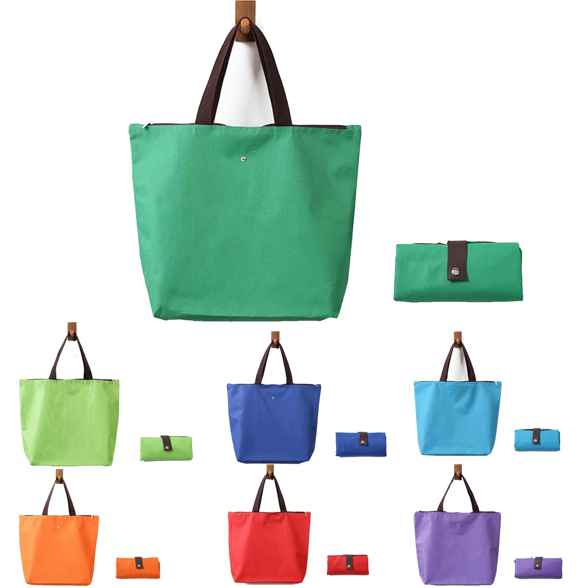 Foldable Large Zipper Tote Bag, custom tote bag with logo imprint 1