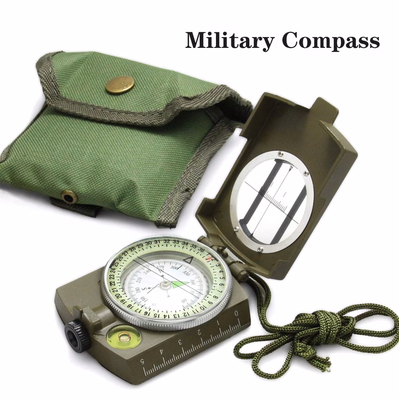 Multifunctional Tactical Survival Military Compass with Lanyard & Pouch