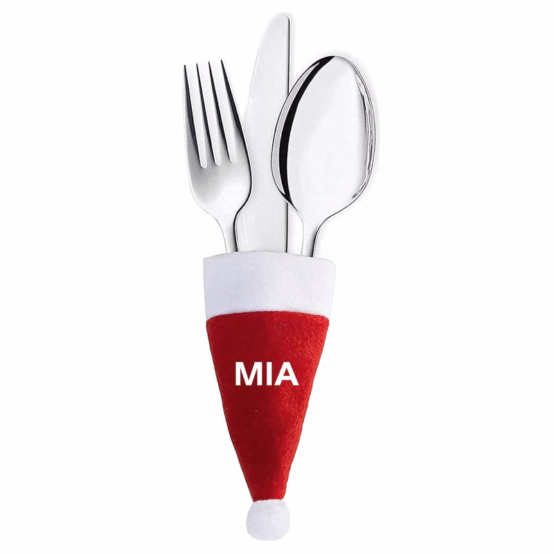 Flannelette Christmas knife and fork cover
