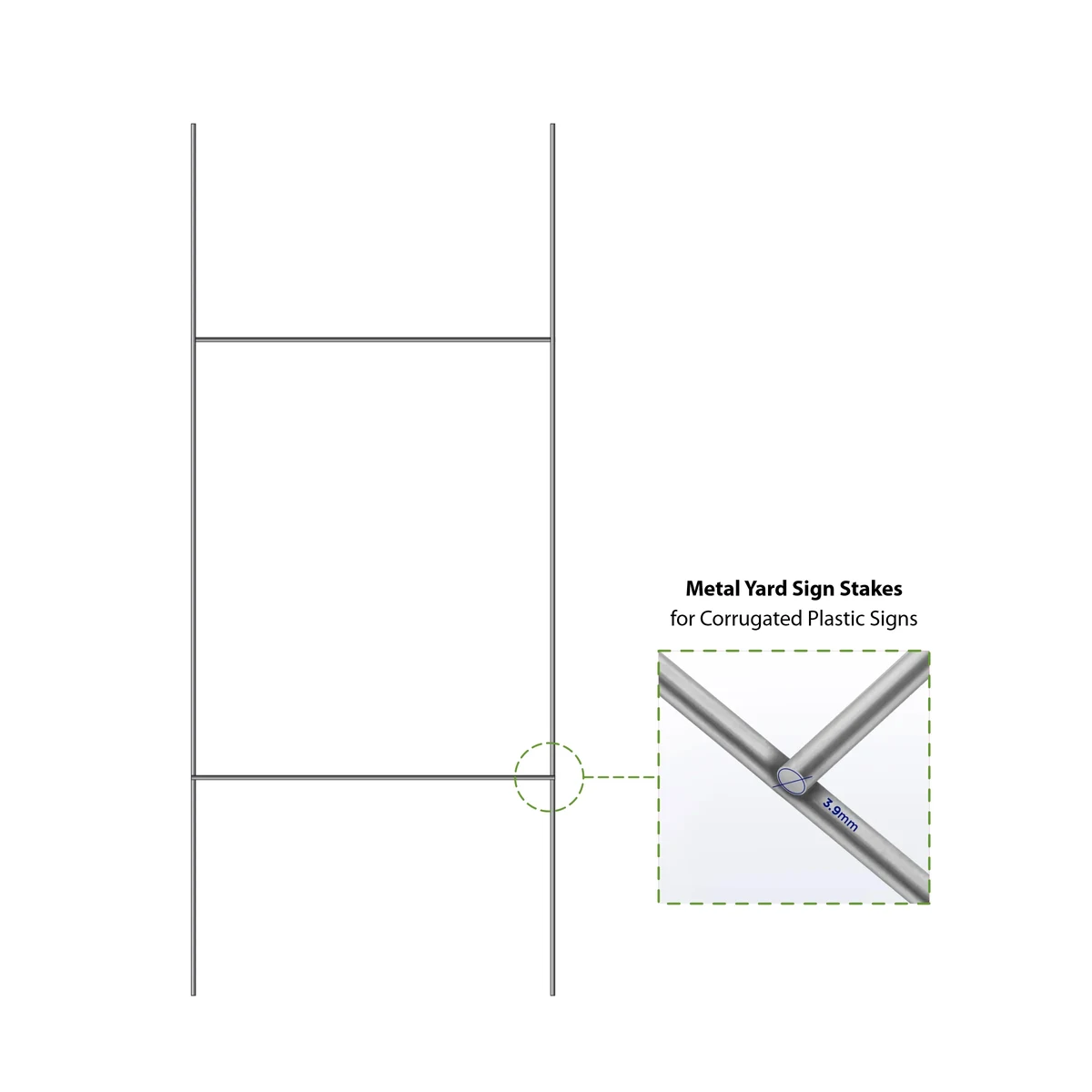 10"x24" H-Stake Hardware for Yard Signs 1