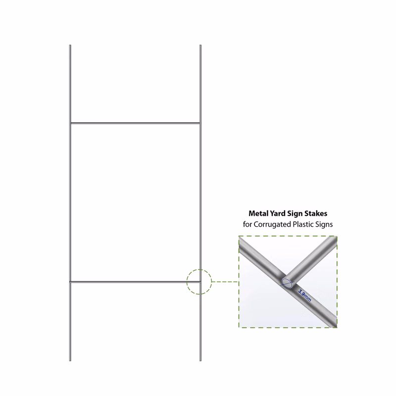 10"x24" H-Stake Hardware for Yard Signs