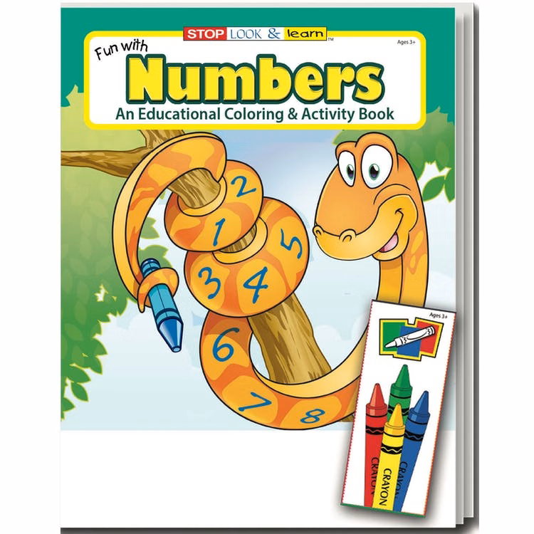 Fun with Numbers Coloring Book Sets - 4 Pack Crayons Ages 3-11
