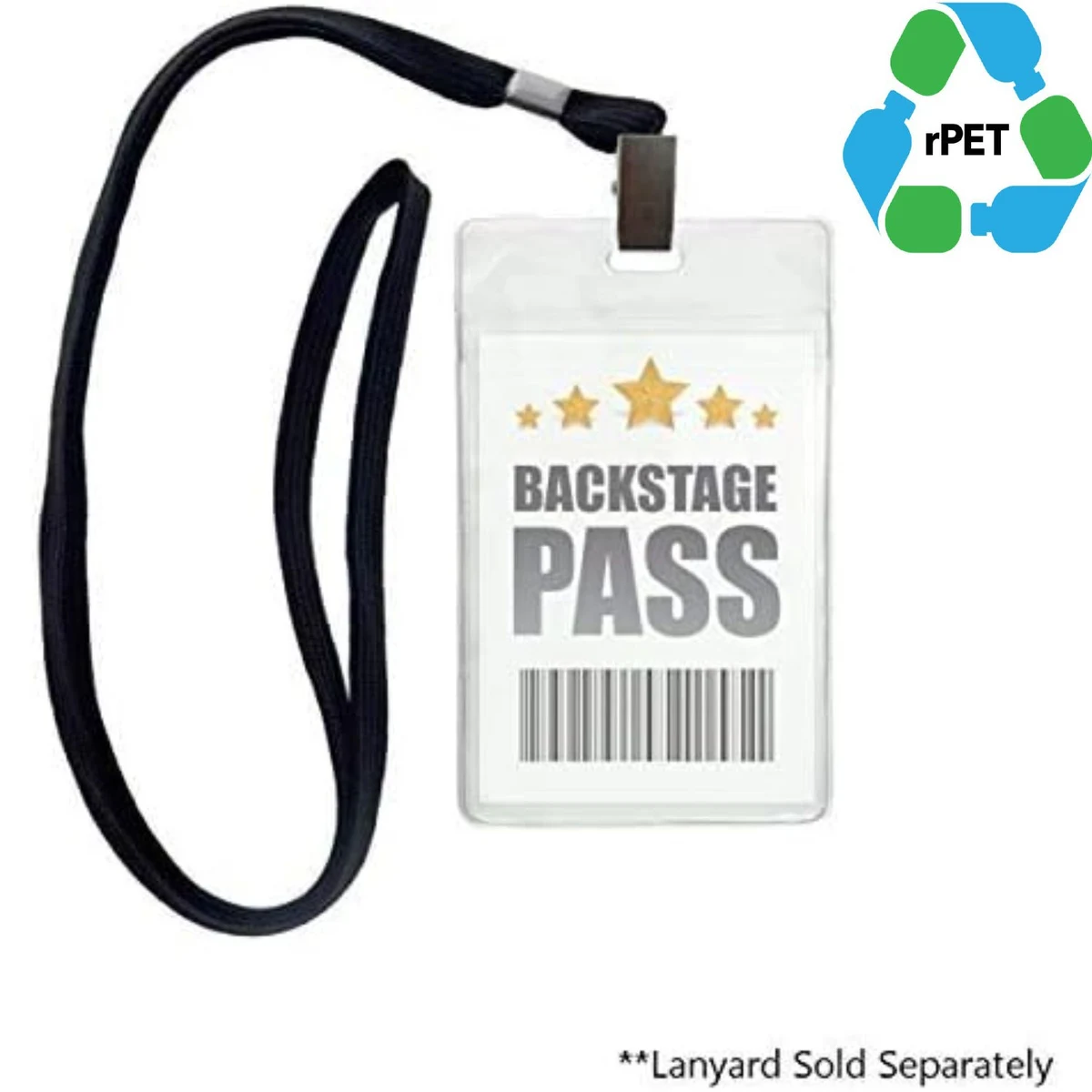2.5"W X 3.75"H rPET Clear Vinyl Vertical Badge Holder 1