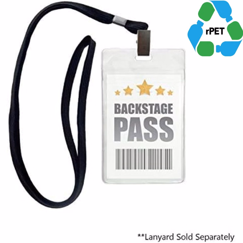 2.5"W X 3.75"H rPET Clear Vinyl Vertical Badge Holder