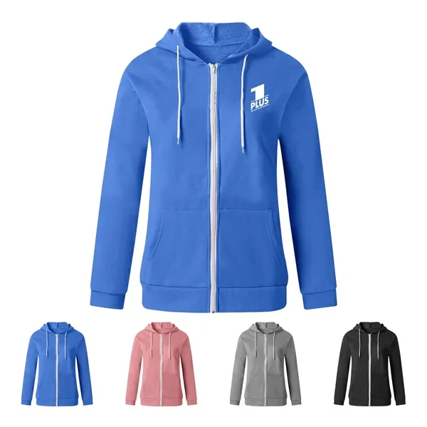 Women's Color Block Zip Up Hoodie Sweatshirt 1