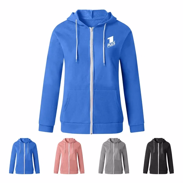 Women's Color Block Zip Up Hoodie Sweatshirt