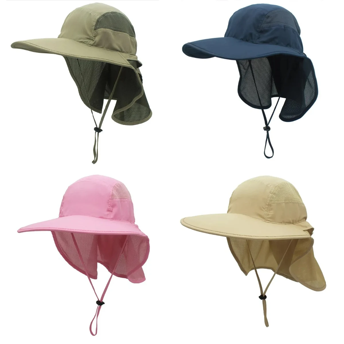 Outdoor Fishing Wide Brim Sun Hat With Neck Flap MOQ100 1