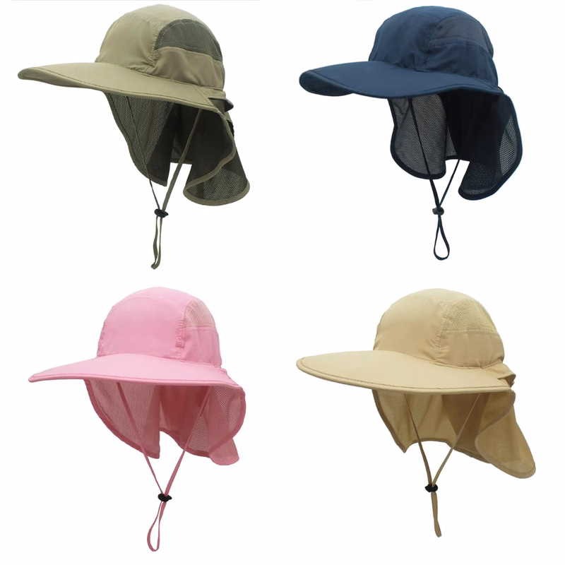 Outdoor Fishing Wide Brim Sun Hat With Neck Flap MOQ100