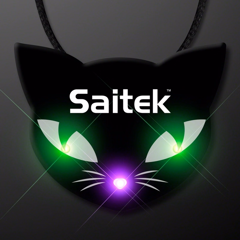 Spooky Cat Eyes Necklace, LED Halloween Jewelry