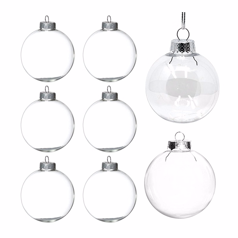 Christmas Tree 6pcs 6cm PET Transparent Ball Pendant