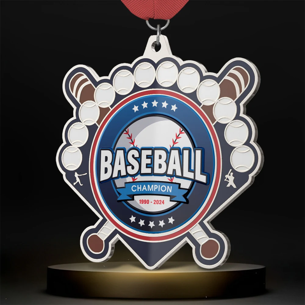 3" UV Printed Baseball Medals 1
