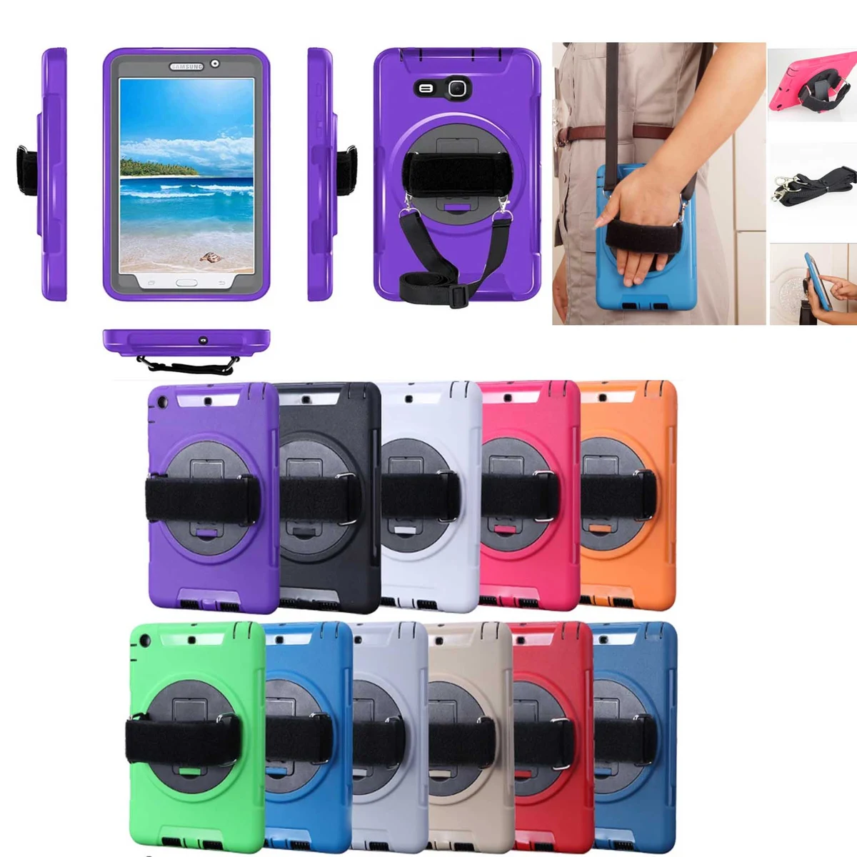 iBank ® Galaxy Tab A 7.0 Shockproof Case with Kickstand, Handle and Shoulder Strap 1