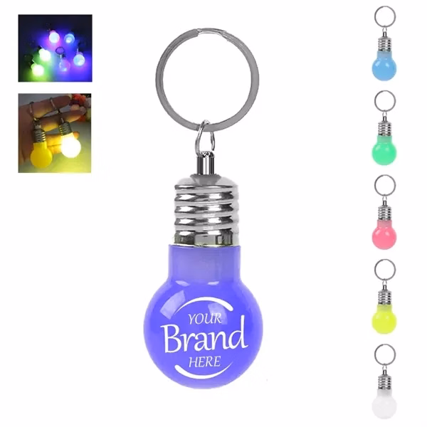 Custom Acrylic Mini LED Light Bulb Keychain — Glowing Travel Adventure Giveaway