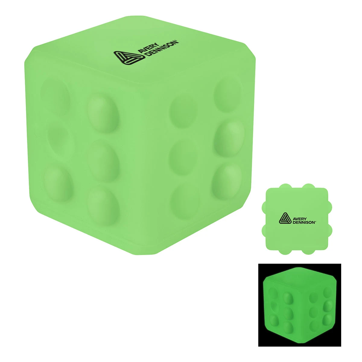 Glow in The Dark Square Push Pop Ball 1