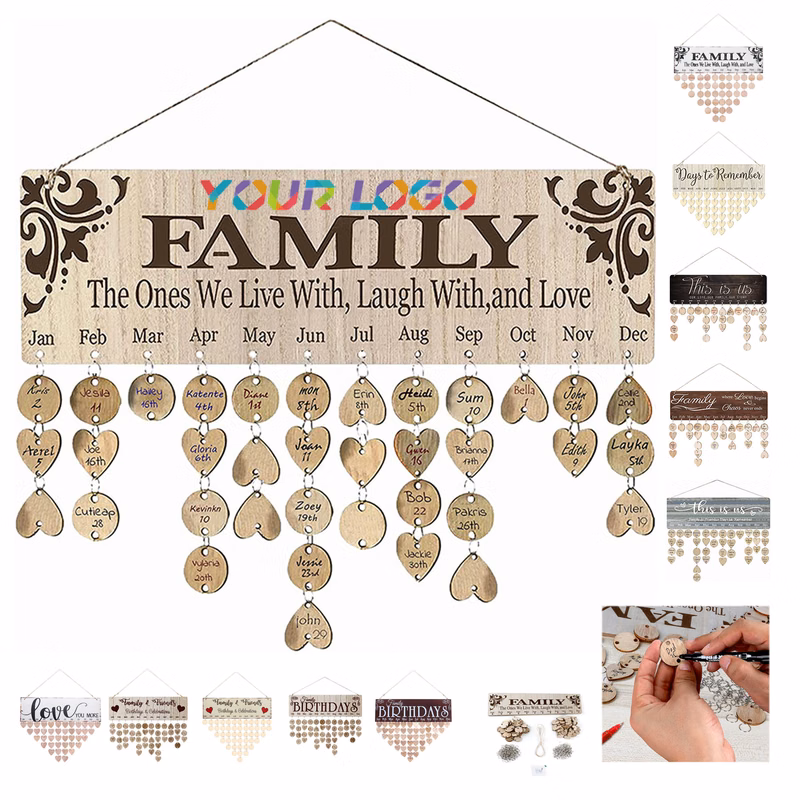 Family Birthday Calendar With Tags