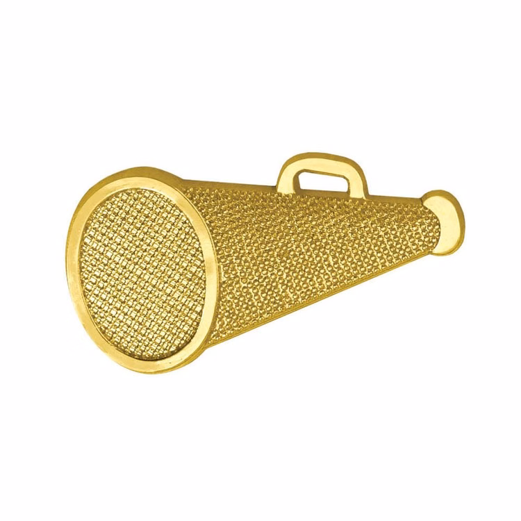 Megaphone Bright Gold Chenille Lapel Pin